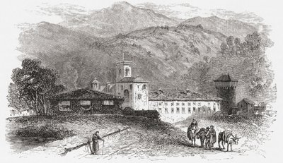Convento em Vallombrosa, Florença, Itália, no final do século XIX. De Italian Pictures do Rev. Samuel Manning, publicado por volta de 1890. de Reverend Samuel Manning
