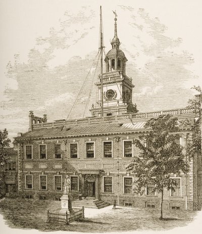 Tribunal da Comarca ou, Independence Hall, Filadélfia Pensilvânia, c.1880 de Reverend Samuel Manning