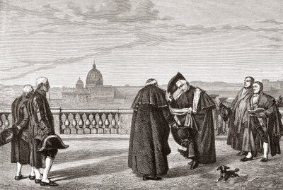 No Monte Pinciano, em Roma, Itália, com a Basílica de São Pedro ao fundo, no final do século XIX. De Italian Pictures do Rev. Samuel Manning, publicado por volta de 1890. de Reverend Samuel Manning