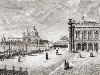 Piazza San Marco ou Praça de São Marcos, Veneza, Itália, no final do século XIX. De Italian Pictures do Rev. Samuel Manning, publicado por volta de 1890. de Reverend Samuel Manning