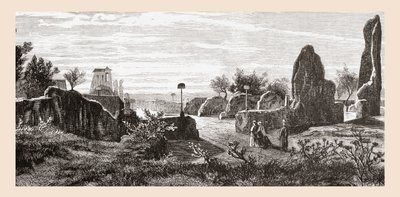 Ruínas do Palácio dos Césares, Monte Palatino, Roma, Itália, no final do século XIX. De Italian Pictures by Rev. Samuel Manning, publicado em 1890. de Reverend Samuel Manning