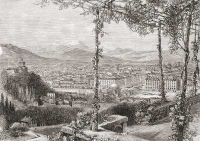 Turim, Itália, no final do século XIX. De Italian Pictures do Rev. Samuel Manning, publicado em 1890. de Reverend Samuel Manning