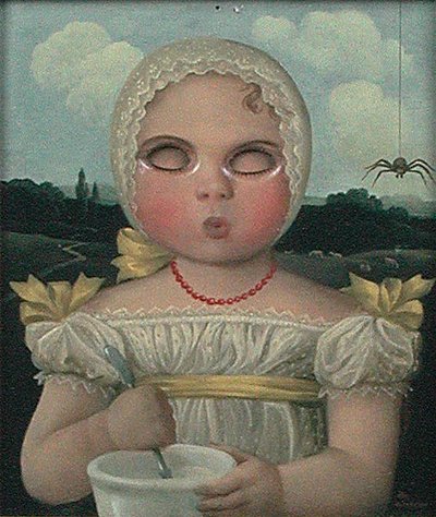 Little Miss Muffet (óleo no painel) (ver 201781) de Rex Whistler