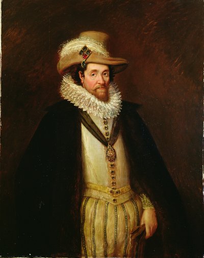 James I da Inglaterra e VI da Escócia (1566-1625), depois de John de Critz II (c.1600-p.1657) (óleo sobre tela) de Rhoda Sullivan