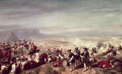 Batalha de Almansa entre as tropas de Filipe V (1683-1746) e as do arquiduque Carlos da Áustria em 1707 (óleo sobre tela) de Ricardo Balaca y Canseco