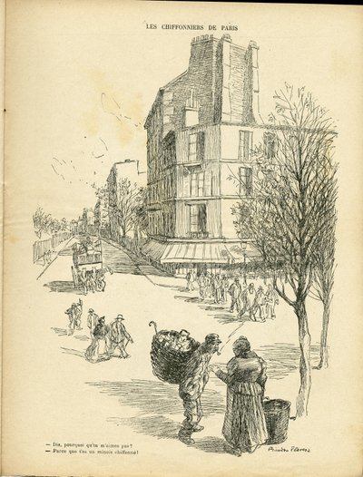 Ilustração de Ricardo Flores (1878-1918) em Le Rire, 05/12/08 - Les chiffonniers de Paris - Metiers, Architecture Urbanisme, Tree - Chiffonniers de Ricardo Flores