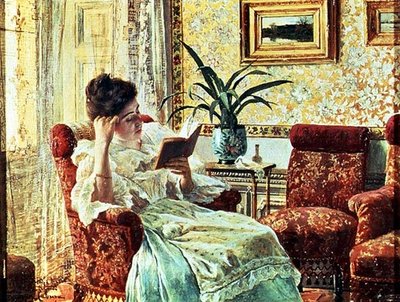 Leitura de mulheres (óleo sobre tela) de Ricardo Lopez Cabrera