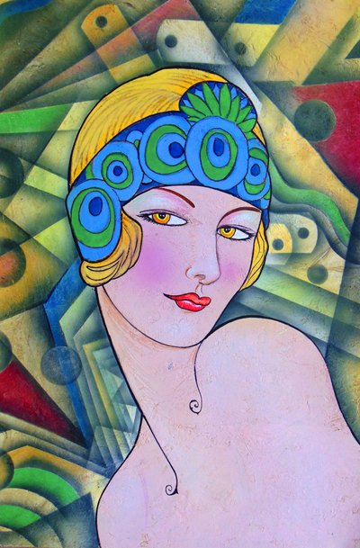 Retrato de uma flapper em estilo Art Déco de Ricardo Maya
