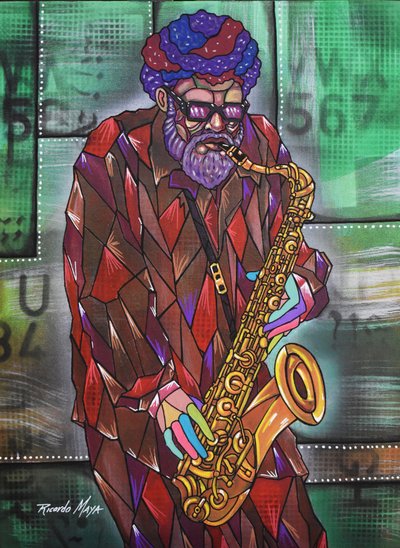 Músico de jazz colorido de Ricardo Maya