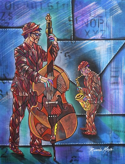 Músicos de Jazz Geométrico de Ricardo Maya