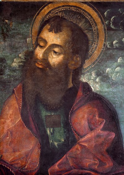 São Paulo e São Pedro Detalhe representando São Paulo. Pintura de Riccardo Quartararo (séculos XV-XVIII) 1493 Dim. 216x155 cm Palermo, Galleria Regionale della Sicilia, inv. 53 de Riccardo Quartararo