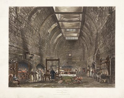 "Ancient Kitchen Windsor Castle", início do século XIX. de John Pardon