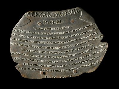 Placa de Bronze Medieval para celebrar a extinção da peste em Roma de John Pardon