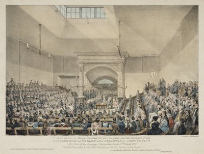 Abertura do Teatro de Palestra em Marylebone, Londres de John Pardon