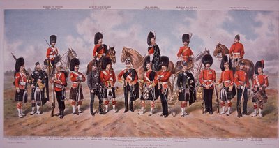 Regimentos escoceses do Exército Britânico em 1895 de Richard (after) Simkin