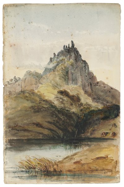 Página de "Sketches in New Zealand" (aguarela sobre papel) de Richard Aldworth Oliver