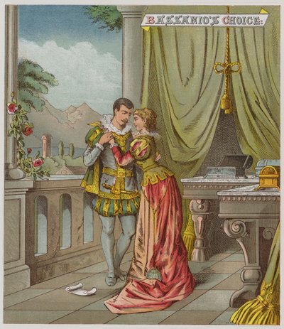 Ilustração para The Merchant Of Venice (chromolitho) de Richard Andre