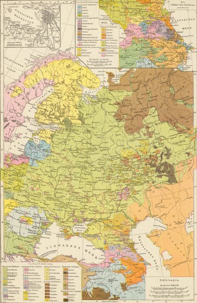 Andree, Richard. Volkerkarte von Russland. 1881 A de Richard Andree
