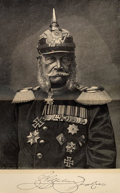 William I 1797-1888, rei da Prússia e imperador alemão, aos 90 anos de idade, 1887. de Richard Bong