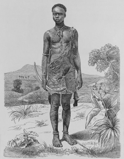 Madi com arco e flechas, de &39;The History of Mankind&39;, vol. III, pelo Prof. Friedrich Ratzel, 1898 de Richard Buchta