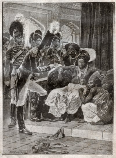 Colonialismo no Sri Lanka. (Gravura de Richard Caton (after) Woodville