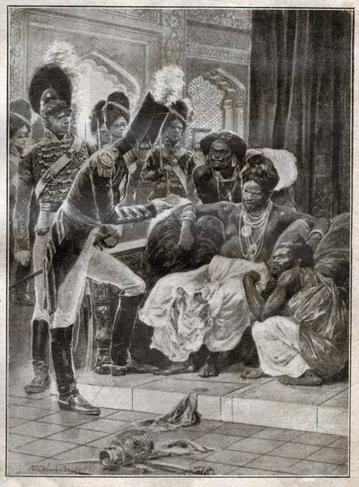 Sri Vikrama Rajasinha, rei de Kandy (Sri Lanka) demitido pelos ingleses em 1815. 1924 (Ilustração) de Richard Caton (after) Woodville