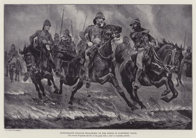 Cavalaria de Dundonald seguindo os bôeres no norte de Natal (litho) de Richard Caton II (after) Woodville