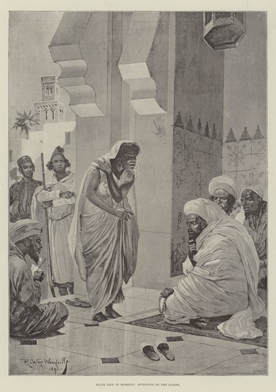 Slave Life in Morocco, apelando aos juízes (gravura) de Richard Caton II (after) Woodville