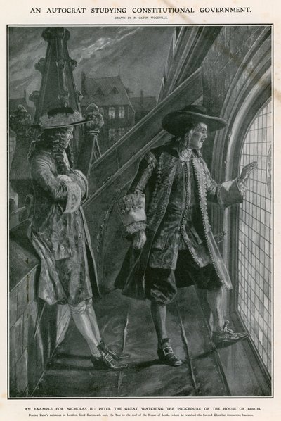Pedro, o Grande, observando o procedimento da Câmara dos Lordes de Richard Caton Woodville