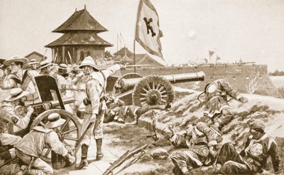 O movimento dos boxeadores, ilustração de "Hutchinsons History of the Nations", c.1910 de Richard Caton Woodville