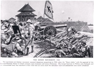 O movimento dos boxeadores, ilustração de "Hutchinsons History of the Nations", c.1910 de Richard Caton Woodville