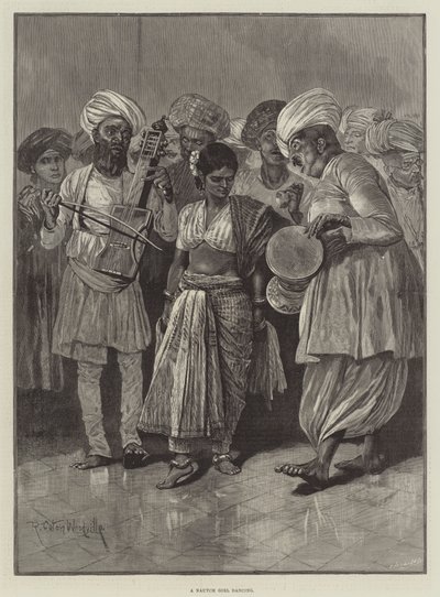Uma garota Nautch dançando de Richard Caton Woodville junior