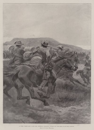 Uma Stern Chase e uma Longa, Imperial Yeomanry cortando a traseira do comboio de De Wet de Richard Caton Woodville junior