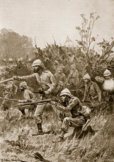 Avanço da Força Britânica na Campanha Ashanti, 1873 de Richard Caton Woodville junior