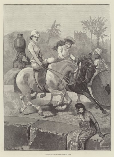 Vida anglo-indiana, o passeio matinal de Richard Caton Woodville junior