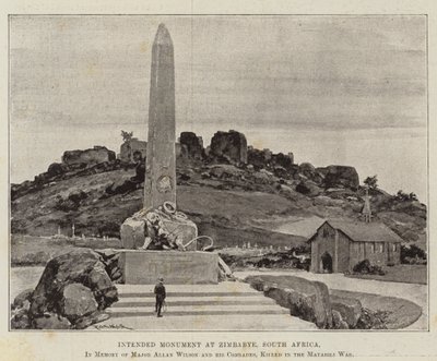 Monumento pretendido em Zimbabye, África do Sul, em memória do major Allan Wilson e seus camaradas, mortos na guerra de Matabili de Richard Caton Woodville junior