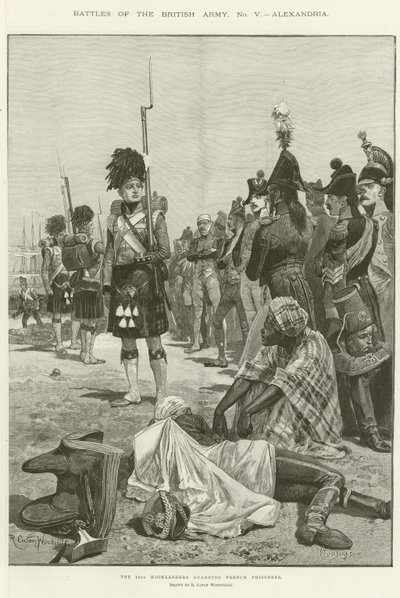 Os 42 Highlanders que guardam os prisioneiros franceses de Richard Caton Woodville junior