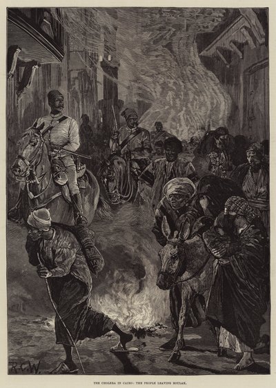 O cólera no Cairo, o povo deixando Boulak de Richard Caton Woodville junior