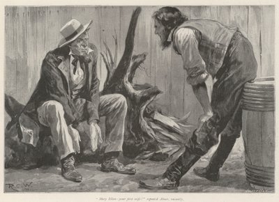 O senhorio do Big Flume Hotel, por Bret Harte de Richard Caton Woodville junior