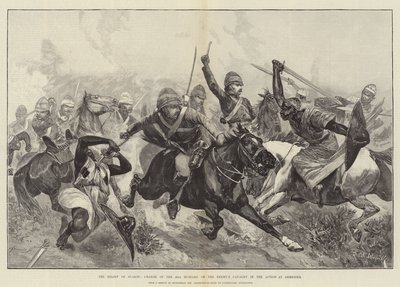 O Alívio de Suakin, Carga dos 20 Hussardos sobre a Cavalaria do Inimigo na Ação em Gemeizeh de Richard Caton Woodville junior