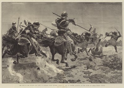 A Guerra no Sudão, a Luta em Hasheen, perto de Souakim, 20 de março, o 5º Lancers atacando o Flanco do Ataque de Osman Digna de Richard Caton Woodville junior