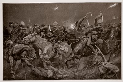 A carga noturna dos 19 Hussars perto de Lydenberg em 7 de novembro de 1900 de Richard Caton Woodville junior