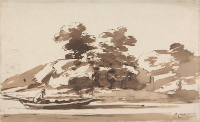 Barqueiro numa Punt de Richard Cooper the Younger