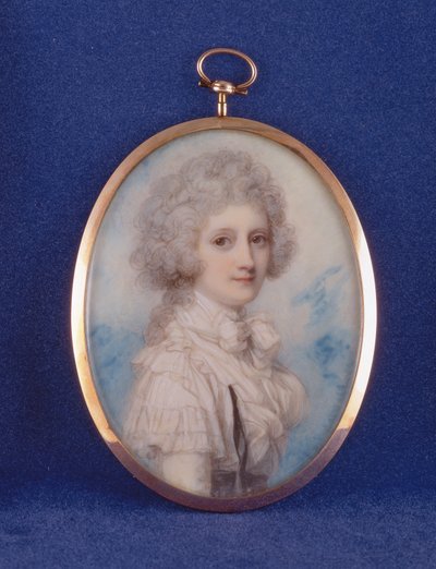 Elizabeth (1750-88) Condessa de Hopetoun, 1789 (banheiro e guache em marfim) de Richard Cosway