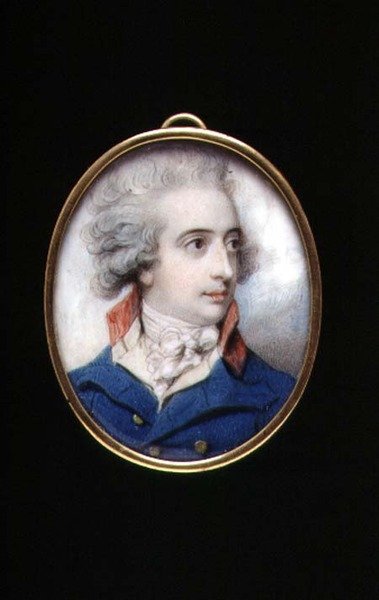 PD.195-1961 Retrato miniatura do Major General William, The Viscount Fielding, c.1790 (marfim) de Richard Cosway