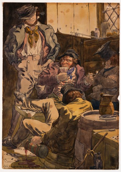 Esboço para ilustrar as paixões - embriaguez, 1854 de Richard Dadd