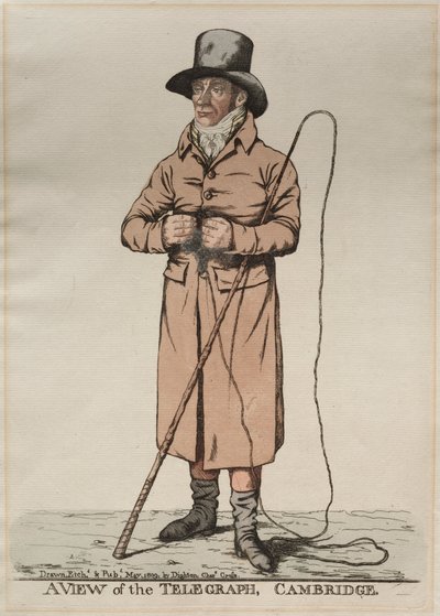 Uma vista do telégrafo, Cambridge, 1809. de Richard Dighton