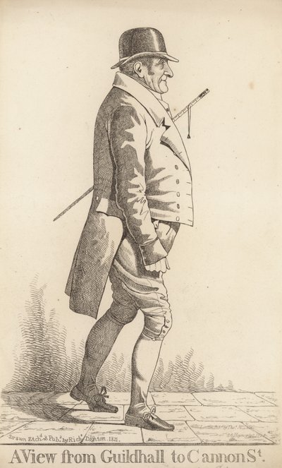 Uma visão de Guidhall para Cannon Street de Richard Dighton