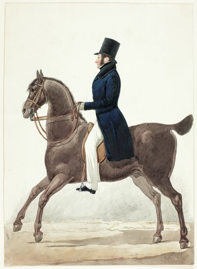 Retrato equestre de um homem de perfil de Richard Dighton