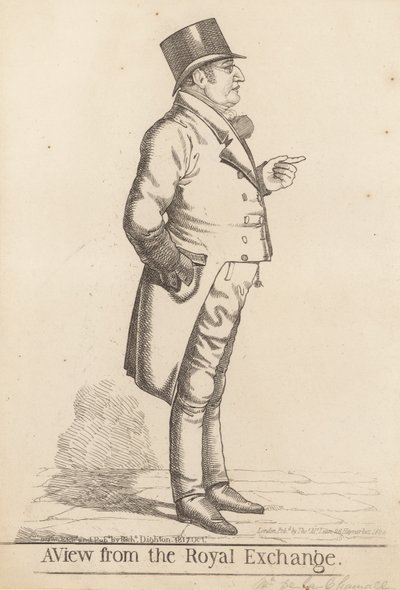 Lee La Chamette (f.1817); Uma visão da Royal Exchange, 1817 de Richard Dighton